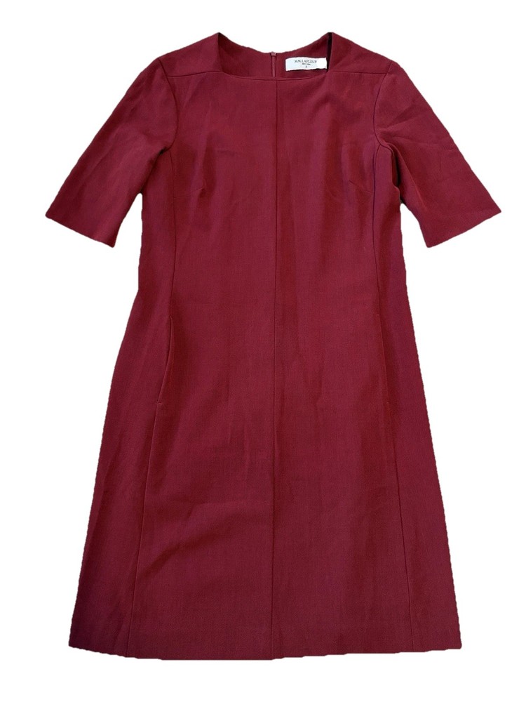 MM Lafleur Emily Dress Size 8 Red Sheath Career Pockets Office Professional