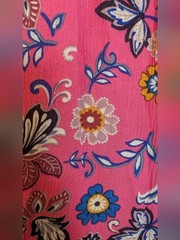 LOFT Floral Ruffle V-Neck Shift Mini Dress Pink/Blue – Size 16