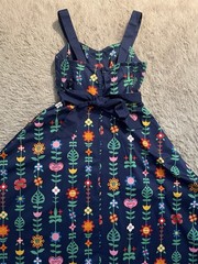 Disney Parks Authentic It&rsquo;s a Small World « Goodbye » Floral Flared Tea Dress XS