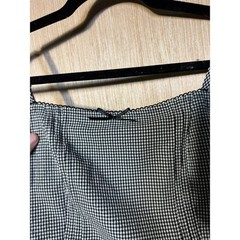 Things Between $130 Vichy Peasant Black White Gingham Midi Dress Small Cotton
