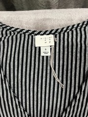 NWOT A New Day Pin striped romper elastic tied waist V neck wide leg size S