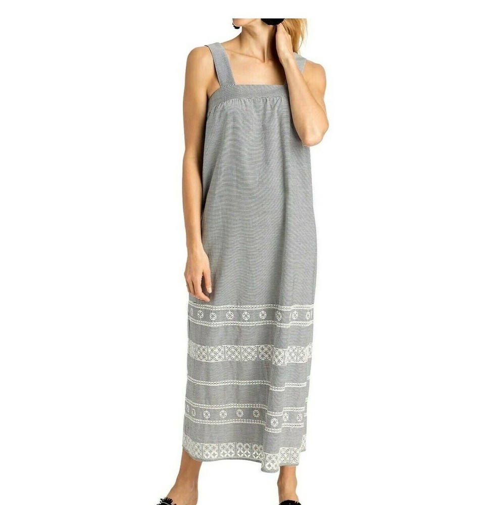 Vineyard Vines Maxi Long Dress Striped Eyelet Lace Size 2 with or without belt