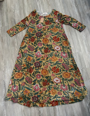Natural Life Multicolor Floral Knit Shift maxi Dress L NWT Boho chic