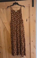 A.N.A. Maxi Dress Ditzy Floral Women&rsquo;s XL Spaghetti Straps Tank Orange Tie Back