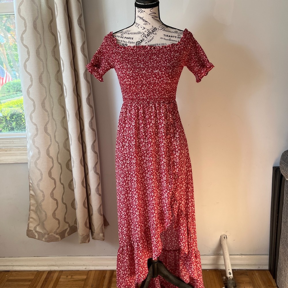 Multicolor Floral Dainty Off The Shoulder Peasant Maxi Dress Dainty Coquette