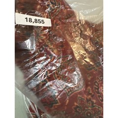 Fabindia Maxi Dress Womens Large Red Block Print Medallion Button Front Pockets