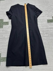 Theory Shirt Dress Womens 6 Black Wool Bodycon