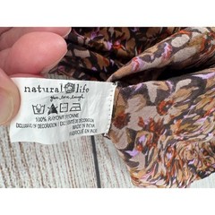 Natural Life Rayon Floral Embroidered Tank Dress Womens XS/S Pink Beige Brown