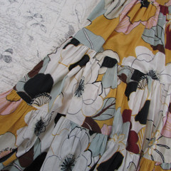 Anthropologie Conditions Apply Puff Sleeved Midi Dress Boho Womens 6 Flaw.