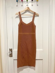Bardot Katy Mixed Stitch Sweater Dress Chestnut US 6 Small