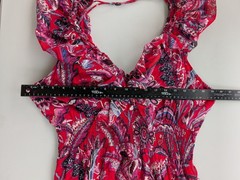 Caroline Constas Floral Maxi Dress Pink Red Paisley Smocked Cotton Women&rsquo;s L