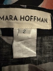 Mara Hoffman Sheath Dress, Floral Linen, Black Multicolor, Size 2
