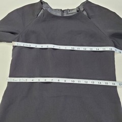 Bordeaux Dress Womens S Black Short Sleeve Lined Shift Cut Out Accent Back Zip