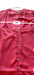 J.Jill Linen Blend Button Front Dress Small Petite Coral 3/4 Sleeve A-Line