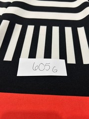 Worthington Medium Black White Striped Dress Red Accent Retro Classic Academia