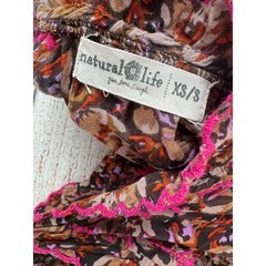 Natural Life Rayon Floral Embroidered Tank Dress Womens XS/S Pink Beige Brown