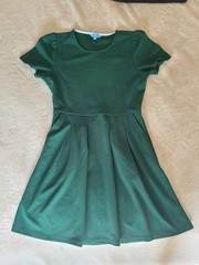 Draper James Emerald Green Silver Shimmer Fit-and-Flare Dress Size M