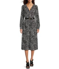 NWOT Michael Kors Women&rsquo;s S Animal Print Button Front Chiffon Midi Dress J1941