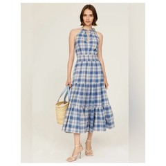 Polo Ralph Lauren Blue and White Plaid Halter Midi Dress – Ralph Lauren Dress