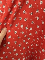 EShakti 1940s Style Red Floral Cotton Blend Dress Size XS
