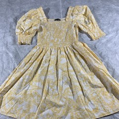 1. STATE Bodice Dress Womens Small Yellow Floral Smocked Puff Sleeve Cottagecore