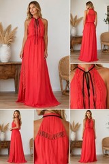 Strut & Bolt Red Prom / Wedding Guest Long Dress Size Medium