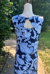 Talbots Jewel Line Sleeveless Blue / White Paisley Jersey Maxi Dress – Womens L
