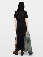 AUTHENTIC Zadig&Voltaire Women Cotton Rhinestone Brooch Soft T Long Dress XS-L