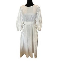 New ~ NORDSTROM ~ Puff Sleeve Belted 100% Cotton Dress ~ Small