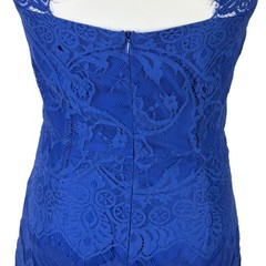 BB Dakota Royal Blue Floral Lace Sheath Dress Open Back Cap Sleeve Women&rsquo;s Small