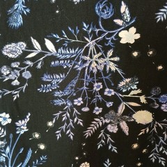 Mudd Womens Dress Large Black Blue Floral Short-Sleeve Stretchy #D-47
