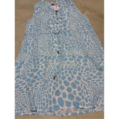 La mer luxe Sleeveless Light Blue Printed Button Sundress Lilly large
