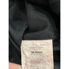 David Warren 8P Black/Beige Patterned Button Down with Shoulder Pads Knee Length