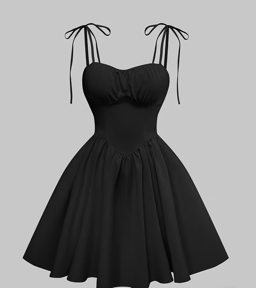 Corset Dress A Line Skirt with Ruched Bust and Tie-back.Ruched Bust Detail
