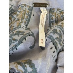 Free People Lavender Grey Paisley Babydoll Mini Dress Long Sleeve Womens Medium