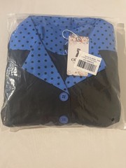Women&rsquo;s 1950s Retro Polka Dot Swing Dress Blue Black Rockabilly Pin Up Sz S