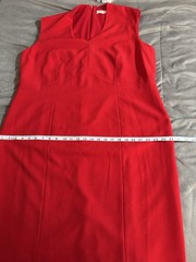 Kasper Women’s Scarlet Red Sheath Sleeveless V Neck Business/coctail Dress 16 W