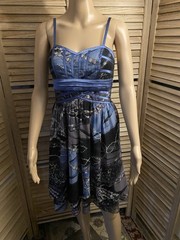 Katia Women&rsquo;s Size S Summer Dress T Strap Tiered Hem Empire Waist Colorful
