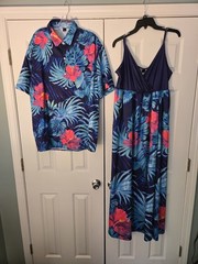 NWOT Matching Women&rsquo;s Dress XXL Fits 16/18/20 Plus Men&rsquo;s Top Size XL Resort Wear