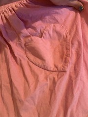 Sugar Thrillz Pink Corduroy Dress with Heart Pockets and Tie Straps, Size M