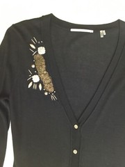 T Tahari Womens Sweater Cardigan Long Sleeve Button Front Embellishments New Tag