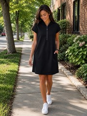 GUESS Black Hooded Zip Front Dress Women’s XL