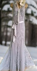 Lanamarie Ariella grey beaded lace 20s Gatsby Occasion wedding evening dress 8