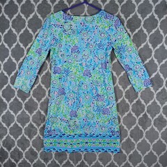 Lilly Pulitzer Dress Women Small Blue Green Nadine Chilly Lilly Beachy Tropical