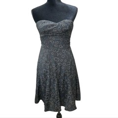 American Eagle Dress Gray A-line Strapless Party Pleated Circles 4