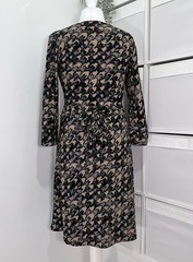 Onjenu Ingenue Fixed Wrap Midi Dress Pockets Size 14 Soft Jersey 3/4 Sleeve