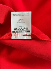 Silk Blend Two Piece Set Red Satin Maxi Skirt Black Bow Top