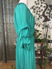 Indigo Rose Green Solid Smocked Waist Ruffle Sleeve Midi Dress Plus 2X