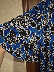 NWT Size 20w Worthington black, blue, White floral midi dress Flattering