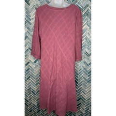 SOFT SURROUNDINGS ALINE HALF SLEEVE PURPLE PLUM KNEE LENGTH COTTON BLEND DRESS L